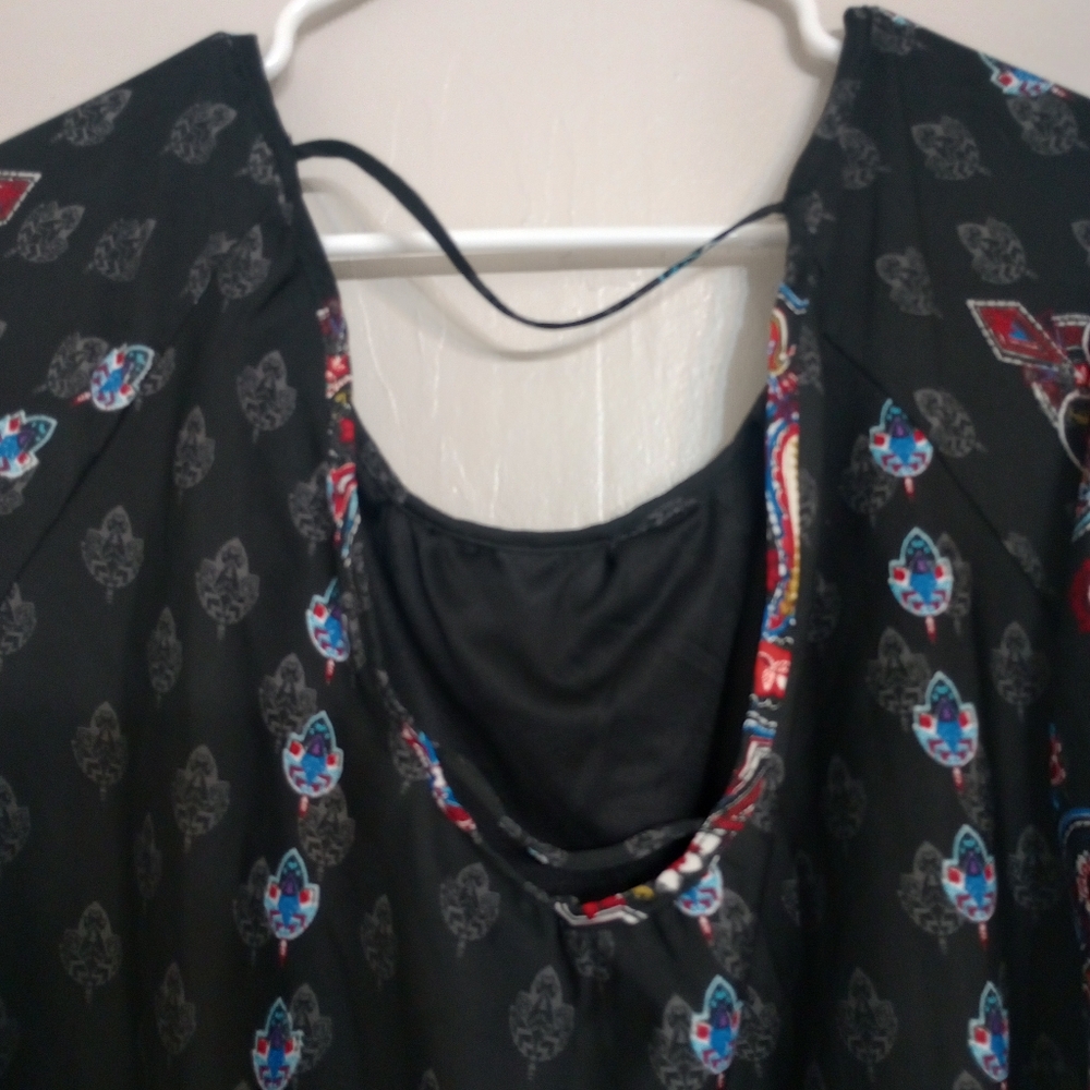 Rock And Roll Cowgirl Women's 3/4 Sleeve Paisley Style Design Tunic Dress - Picture 6 of 10